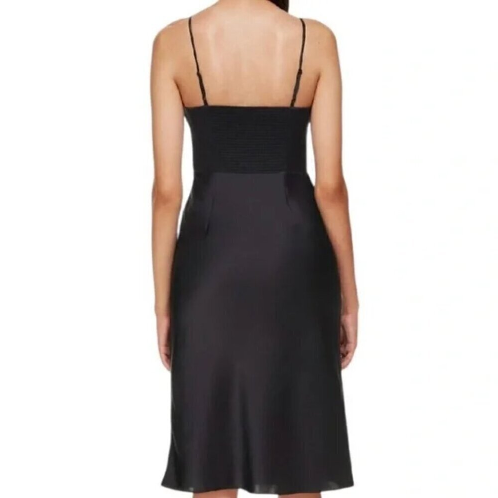 Aritzia Wilfred Satin Bellow Midi Dress Black Size 4 - Picture 2 of 8